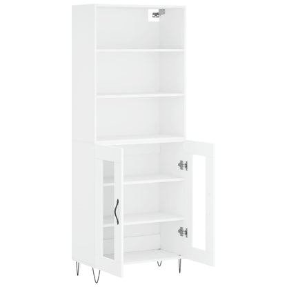 Hoge Kast 69,5X34X180 Cm Bewerkt Hout Wit