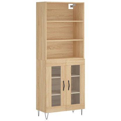 Hoge Kast 69,5X34X180 Cm Bewerkt Hout Kleurig Sonoma eiken