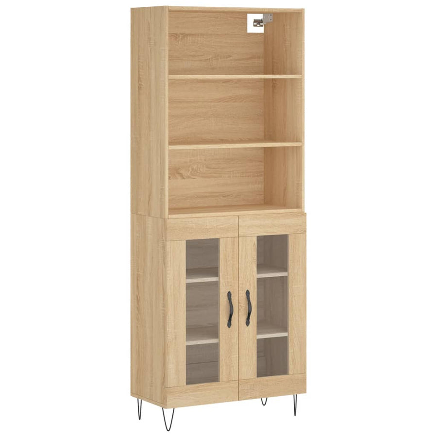 Hoge Kast 69,5X34X180 Cm Bewerkt Hout Kleurig Sonoma eiken
