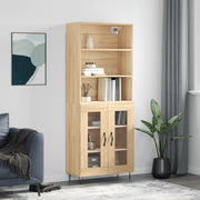 Hoge kast 69,5x34x180 cm bewerkt hout sonoma eiken