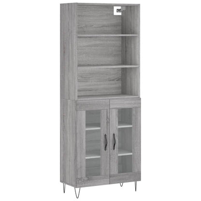 Hoge Kast 69,5X34X180 Cm Bewerkt Hout Grijs Sonoma Eikenkleurig