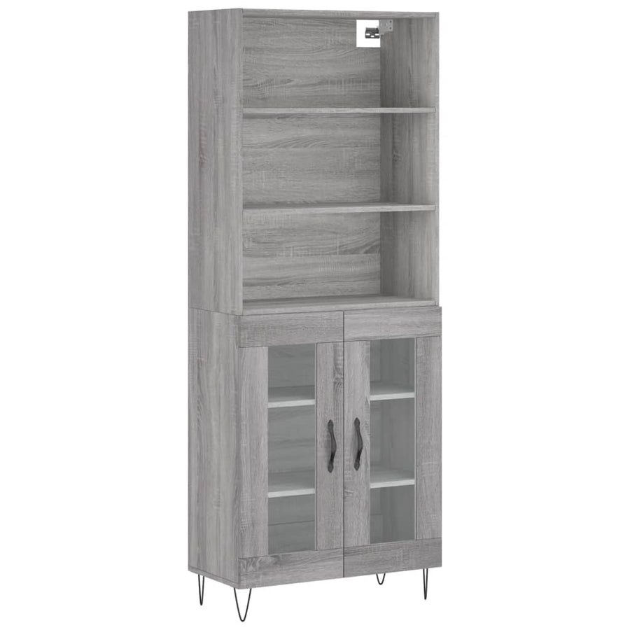 Hoge Kast 69,5X34X180 Cm Bewerkt Hout Grijs Sonoma Eikenkleurig