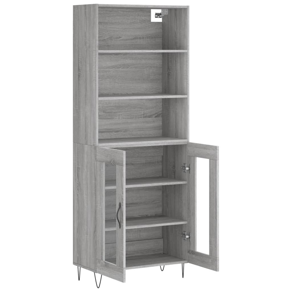 Hoge Kast 69,5X34X180 Cm Bewerkt Hout Grijs Sonoma Eikenkleurig