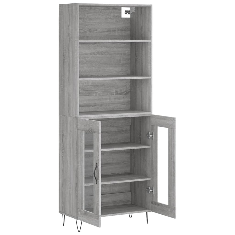 Hoge Kast 69,5X34X180 Cm Bewerkt Hout Grijs Sonoma Eikenkleurig