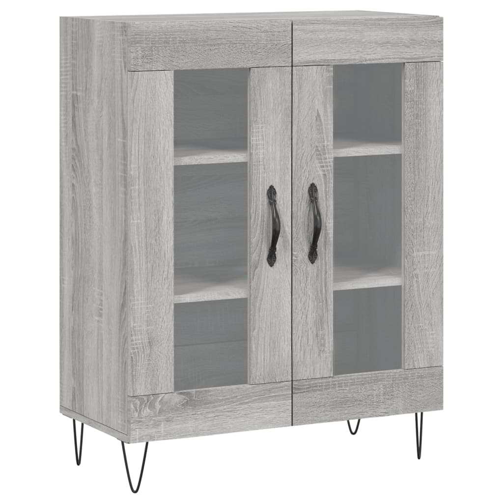 Hoge Kast 69,5X34X180 Cm Bewerkt Hout Grijs Sonoma Eikenkleurig