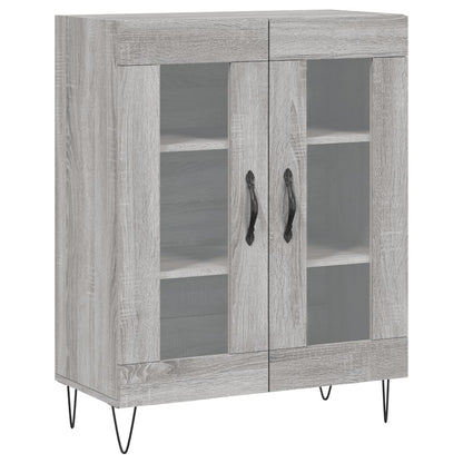 Hoge Kast 69,5X34X180 Cm Bewerkt Hout Grijs Sonoma Eikenkleurig
