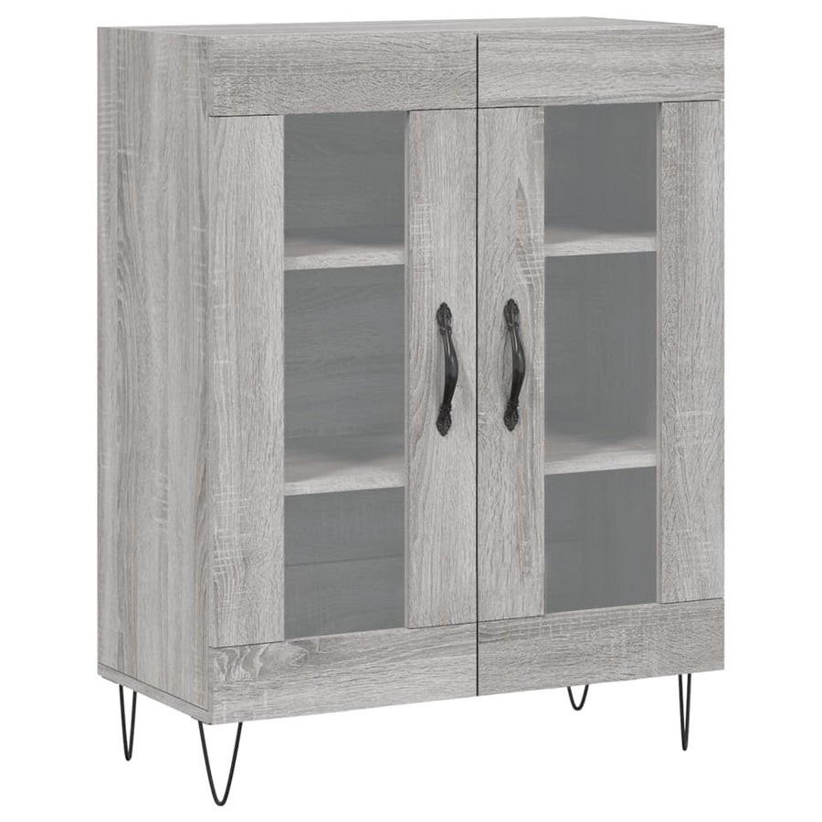 Hoge Kast 69,5X34X180 Cm Bewerkt Hout Grijs Sonoma Eikenkleurig