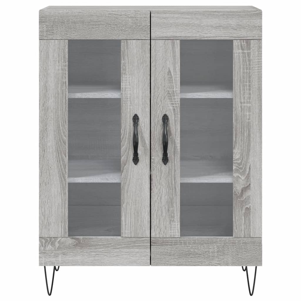 Hoge Kast 69,5X34X180 Cm Bewerkt Hout Grijs Sonoma Eikenkleurig