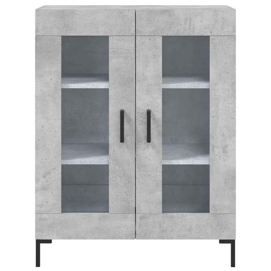 Hoge Kast 69,5X34X180 Cm Bewerkt Hout Betongrijs