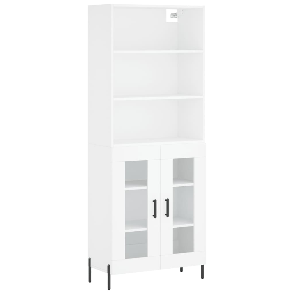 Hoge Kast 69,5X34X180 Cm Bewerkt Hout Wit