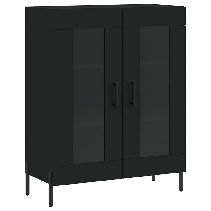 Hoge Kast 69,5X34X180 Cm Bewerkt Hout Zwart