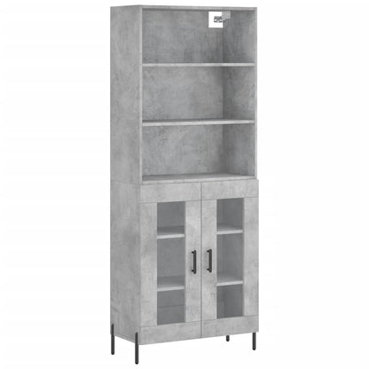 Hoge Kast 69,5X34X180 Cm Bewerkt Hout Betongrijs