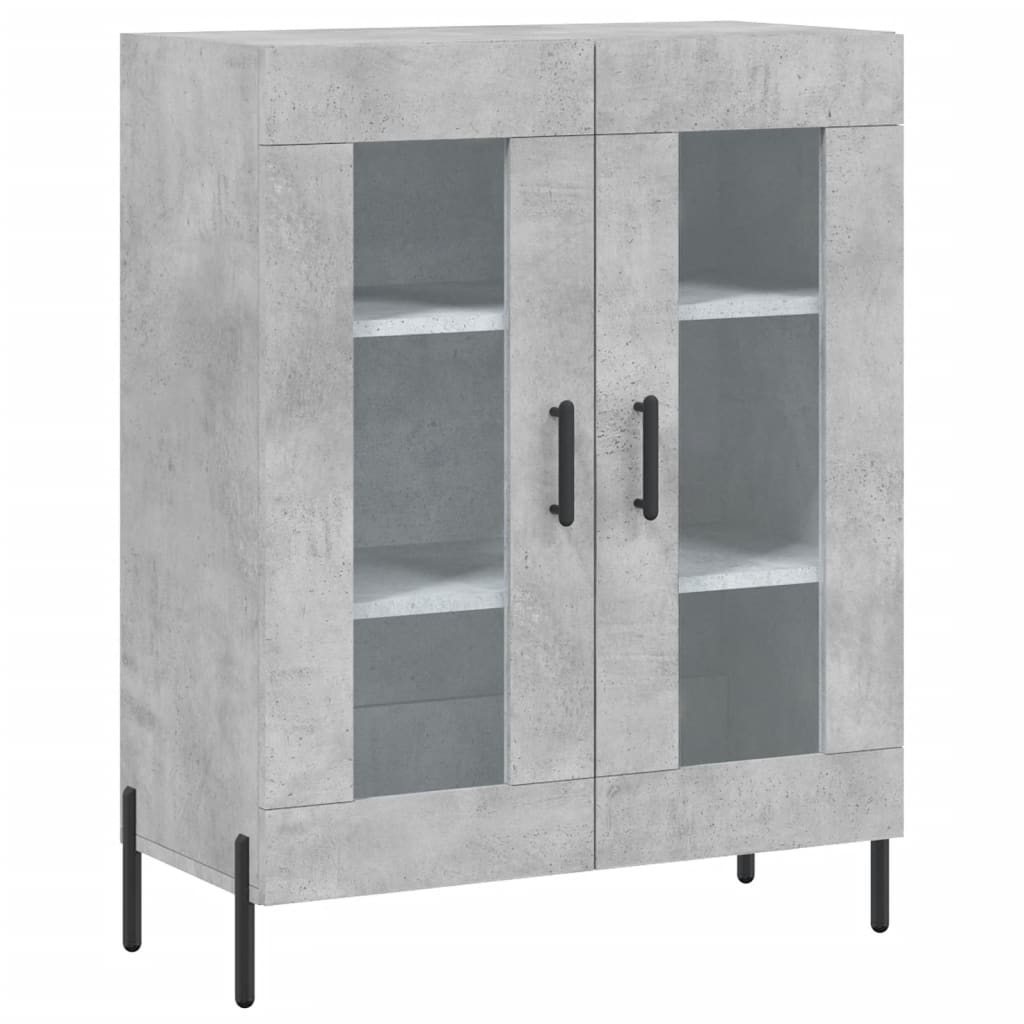 Hoge Kast 69,5X34X180 Cm Bewerkt Hout Betongrijs