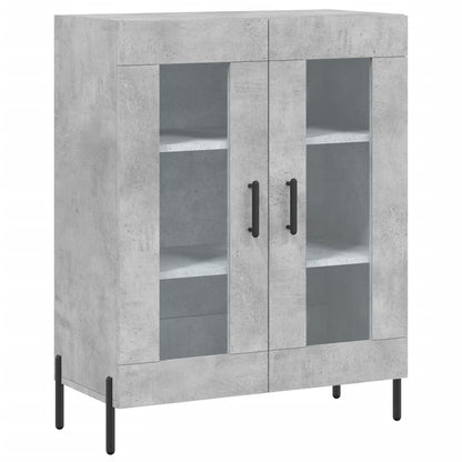 Hoge Kast 69,5X34X180 Cm Bewerkt Hout Betongrijs