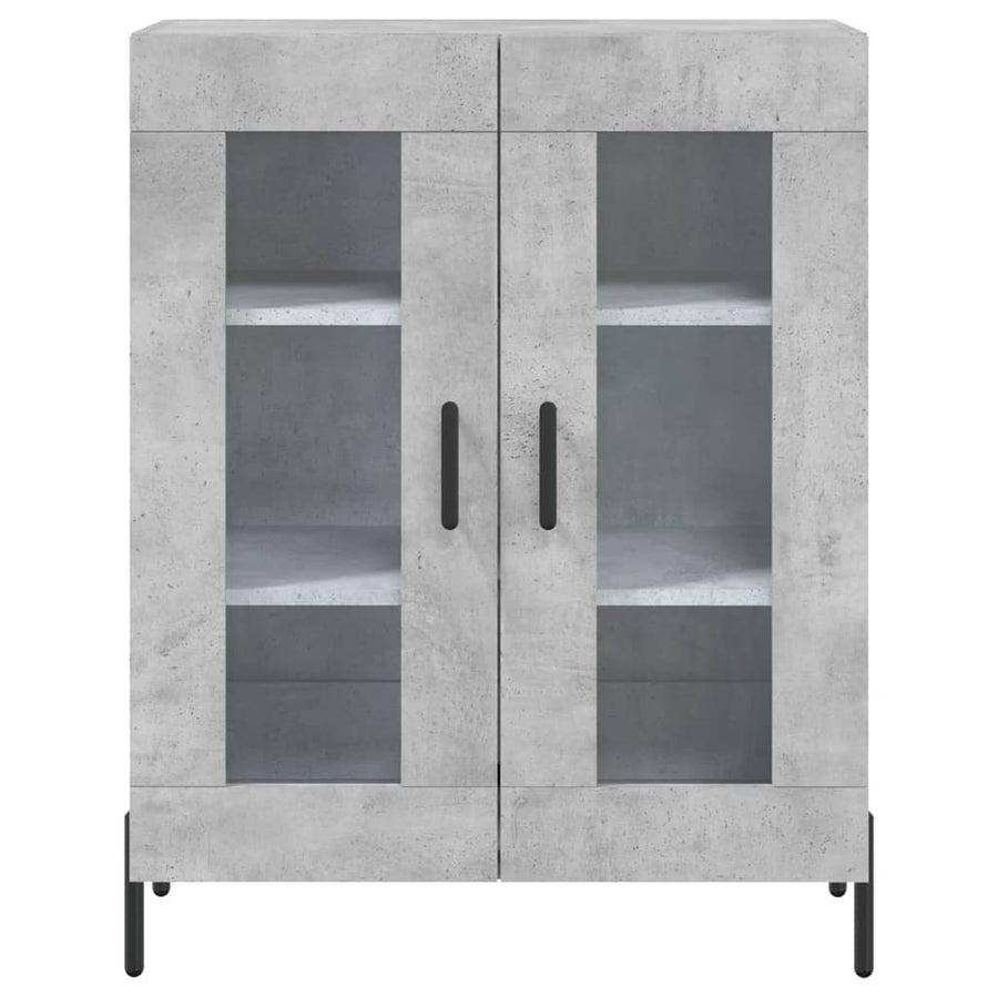 Hoge Kast 69,5X34X180 Cm Bewerkt Hout Betongrijs