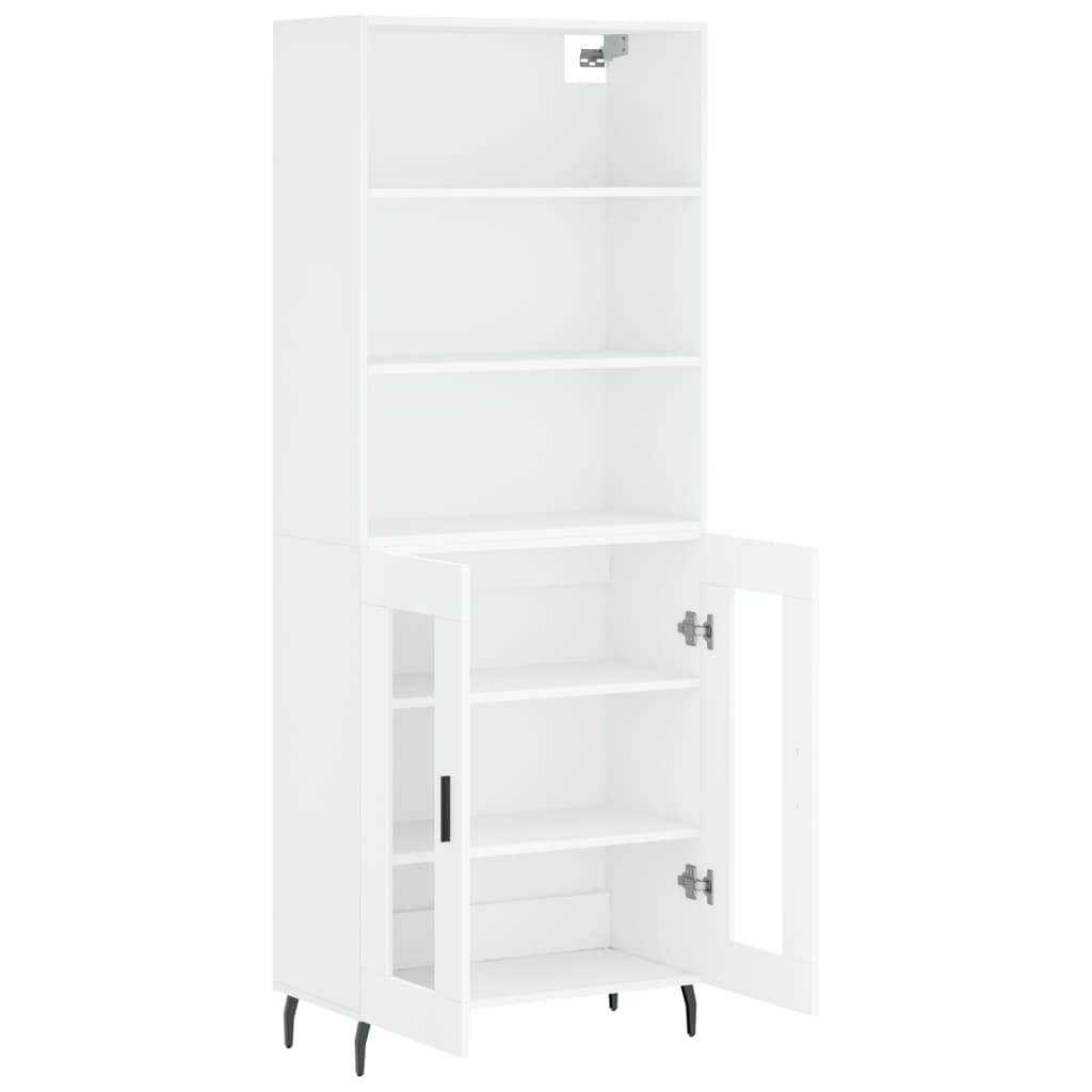 Hoge Kast 69,5X34X180 Cm Bewerkt Hout Wit