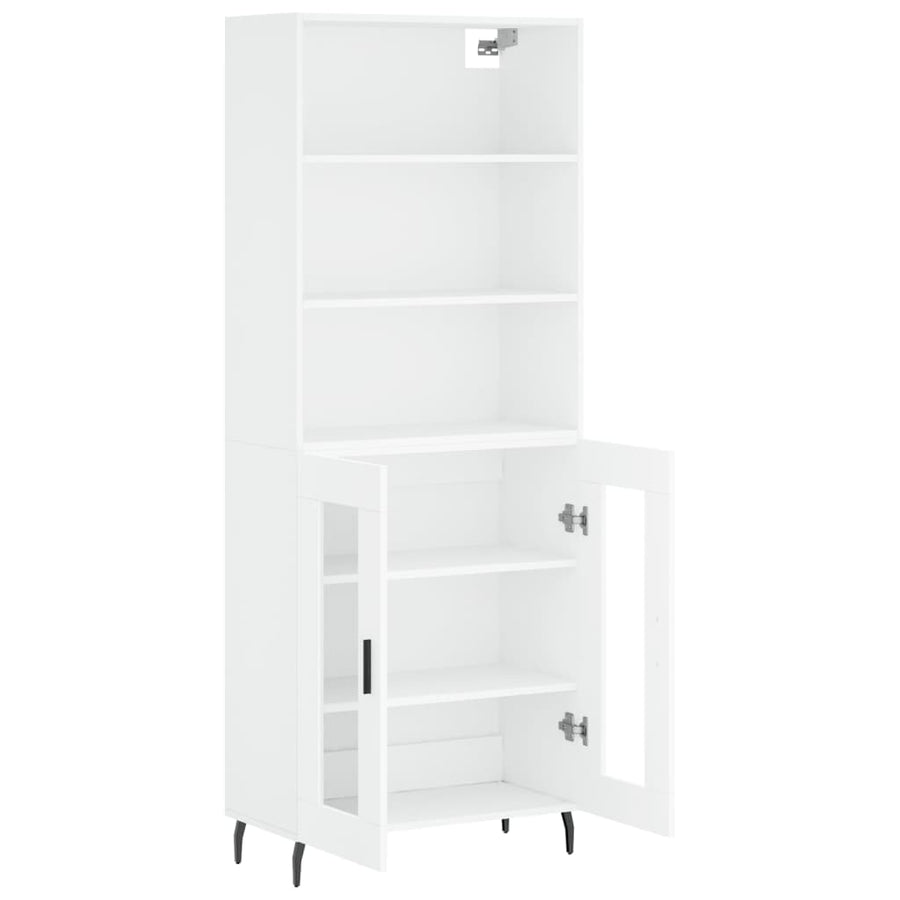 Hoge Kast 69,5X34X180 Cm Bewerkt Hout Wit