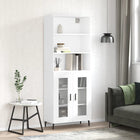 Tall cabinet 69.5x34x180 cm engineered wood white