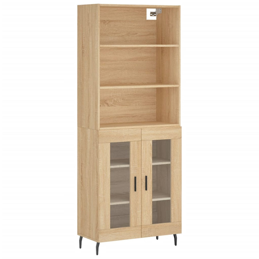 Hoge Kast 69,5X34X180 Cm Bewerkt Hout Kleurig Sonoma eiken