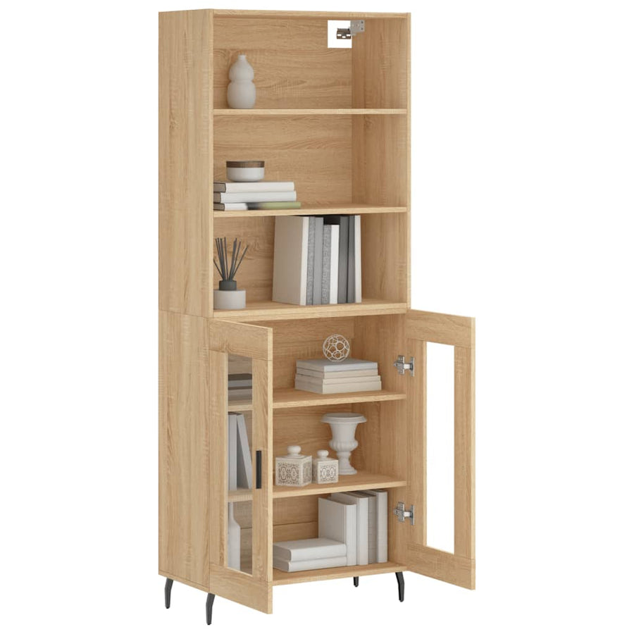 Hoge Kast 69,5X34X180 Cm Bewerkt Hout Kleurig Sonoma eiken