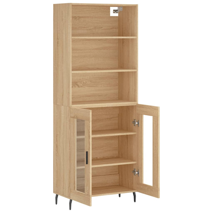 Hoge Kast 69,5X34X180 Cm Bewerkt Hout Kleurig Sonoma eiken