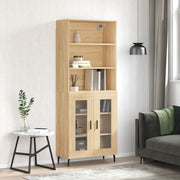 Hoge kast 69,5x34x180 cm bewerkt hout sonoma eiken
