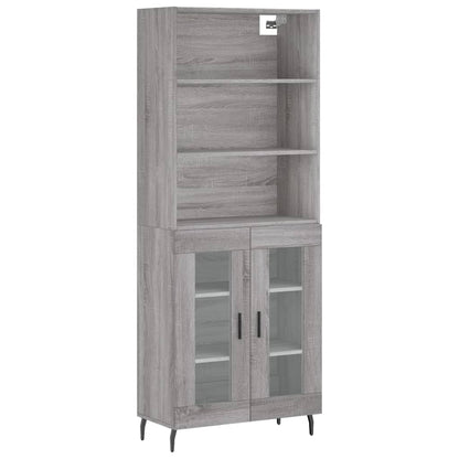 Hoge Kast 69,5X34X180 Cm Bewerkt Hout Grijs Sonoma Eikenkleurig