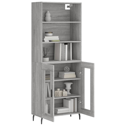 Hoge Kast 69,5X34X180 Cm Bewerkt Hout Grijs Sonoma Eikenkleurig