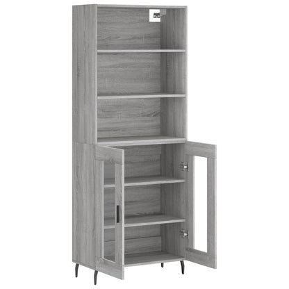 Hoge Kast 69,5X34X180 Cm Bewerkt Hout Grijs Sonoma Eikenkleurig