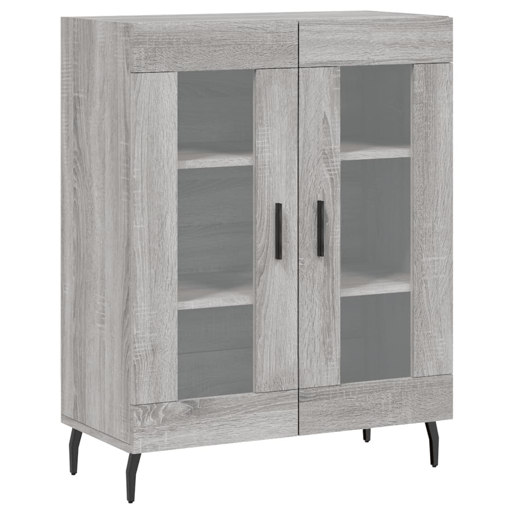 Hoge Kast 69,5X34X180 Cm Bewerkt Hout Grijs Sonoma Eikenkleurig