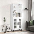 Tall cabinet 69.5x34x180 cm engineered wood white