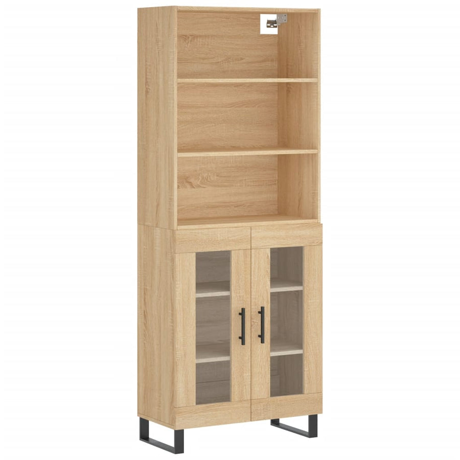 Hoge kast 69,5x34x180 cm bewerkt hout sonoma eikenkleurig