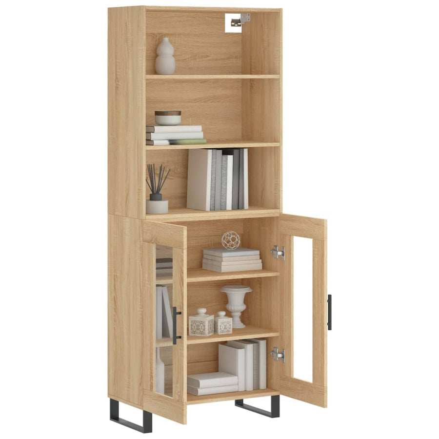 Hoge kast 69,5x34x180 cm bewerkt hout sonoma eikenkleurig