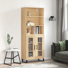 Hoge kast 69,5x34x180 cm bewerkt hout sonoma eiken