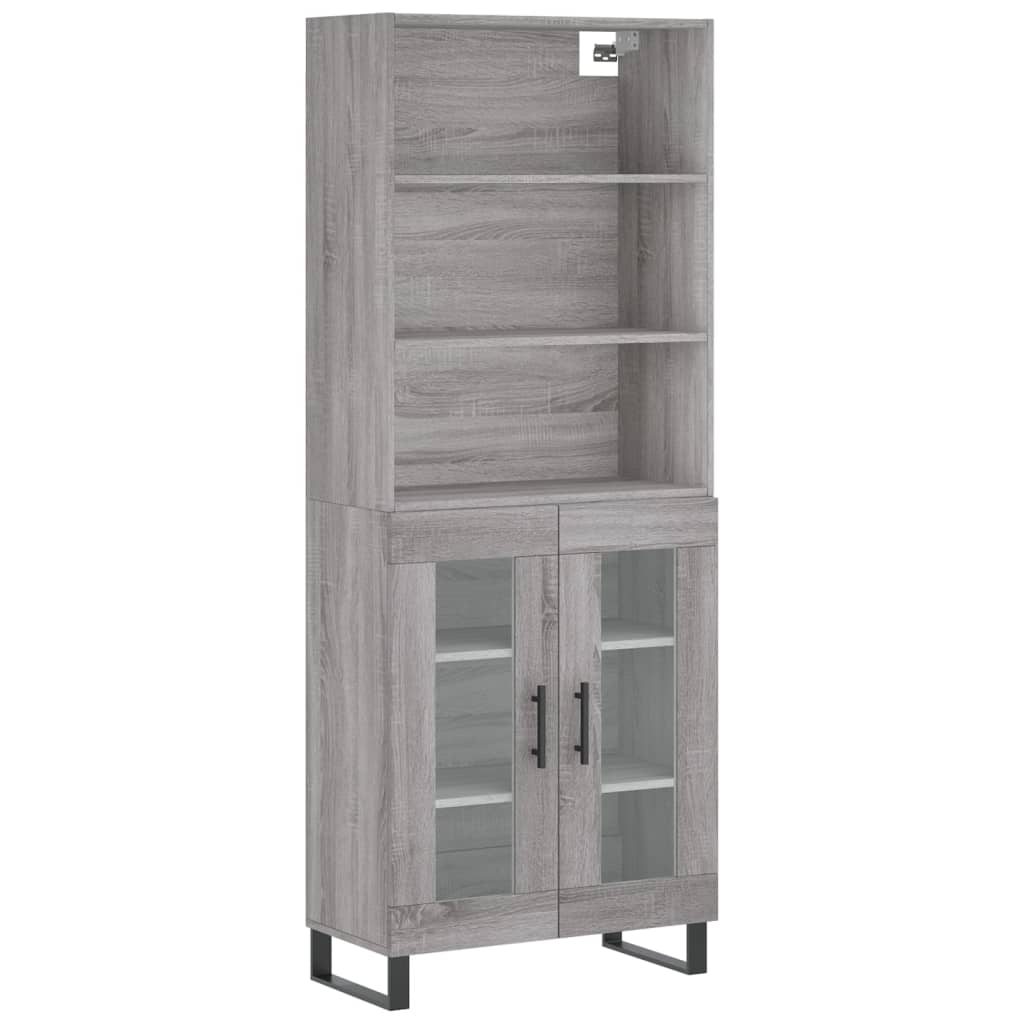 Hoge Kast 69,5X34X180 Cm Bewerkt Hout Grijs Sonoma Eikenkleurig