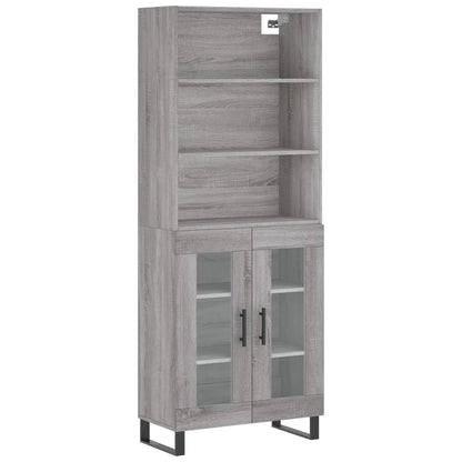 Hoge Kast 69,5X34X180 Cm Bewerkt Hout Grijs Sonoma Eikenkleurig