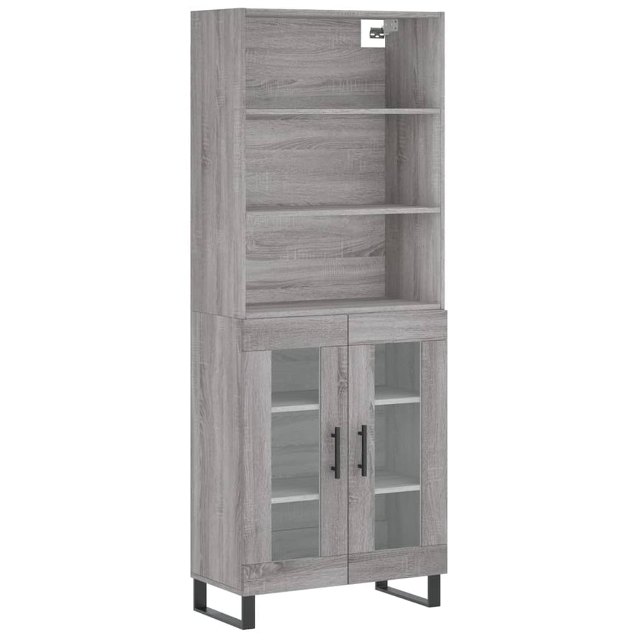 Hoge Kast 69,5X34X180 Cm Bewerkt Hout Grijs Sonoma Eikenkleurig