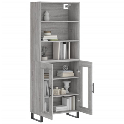 Hoge Kast 69,5X34X180 Cm Bewerkt Hout Grijs Sonoma Eikenkleurig