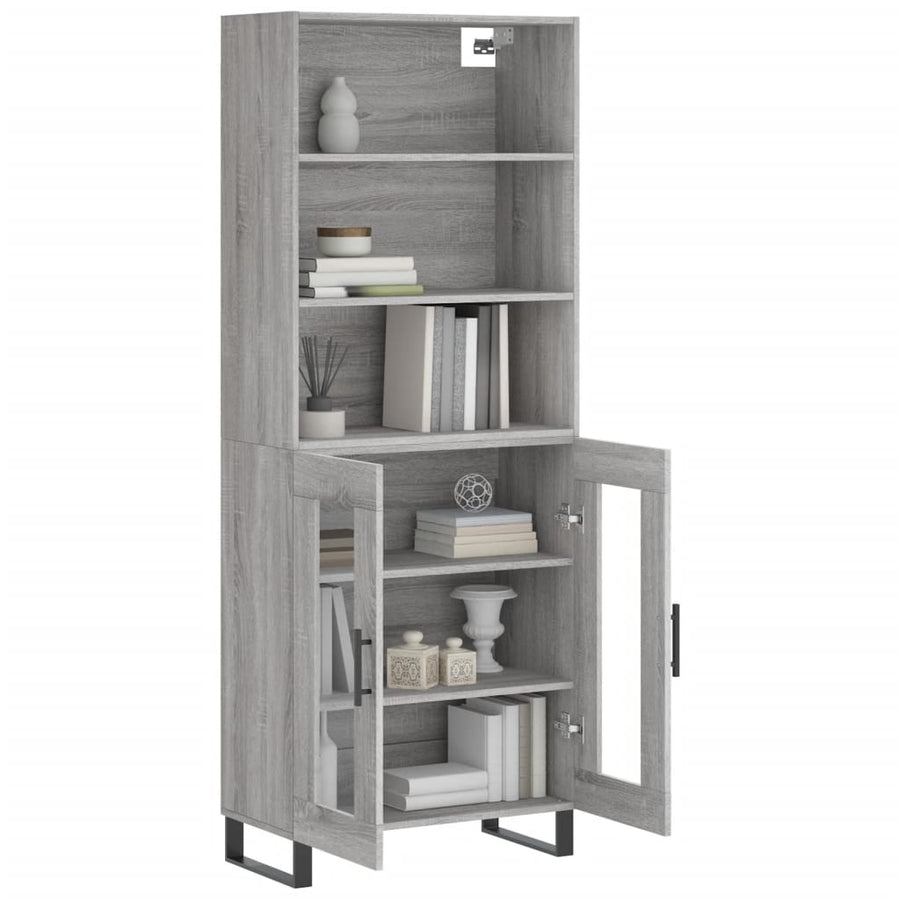 Hoge Kast 69,5X34X180 Cm Bewerkt Hout Grijs Sonoma Eikenkleurig