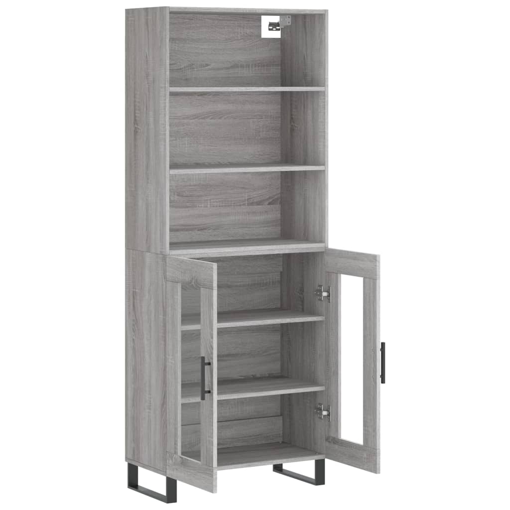 Hoge Kast 69,5X34X180 Cm Bewerkt Hout Grijs Sonoma Eikenkleurig