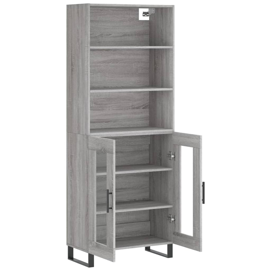 Hoge Kast 69,5X34X180 Cm Bewerkt Hout Grijs Sonoma Eikenkleurig