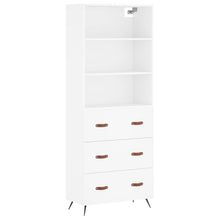 Hoge kast 69,5x34x180 cm bewerkt hout wit