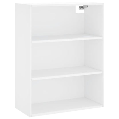 Hoge kast 69,5x34x180 cm bewerkt hout wit
