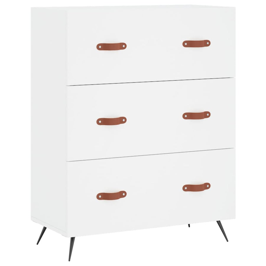 Hoge kast 69,5x34x180 cm bewerkt hout wit