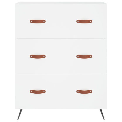 Hoge kast 69,5x34x180 cm bewerkt hout wit