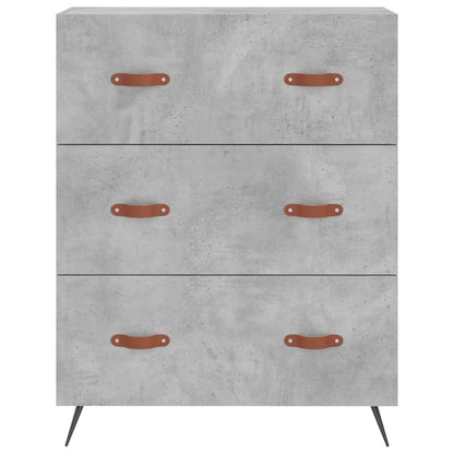 Hoge kast 69,5x34x180 cm bewerkt hout betongrijs