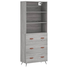Hoge kast 69,5x34x180 cm bewerkt hout grijs sonoma eikenkleurig