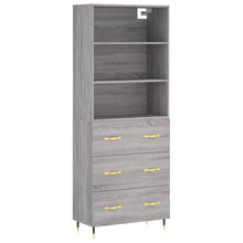 Hoge Kast 69,5X34X180 Cm Bewerkt Hout Grijs Sonoma Eikenkleurig