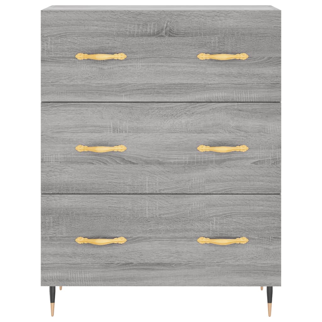 Hoge Kast 69,5X34X180 Cm Bewerkt Hout Grijs Sonoma Eikenkleurig