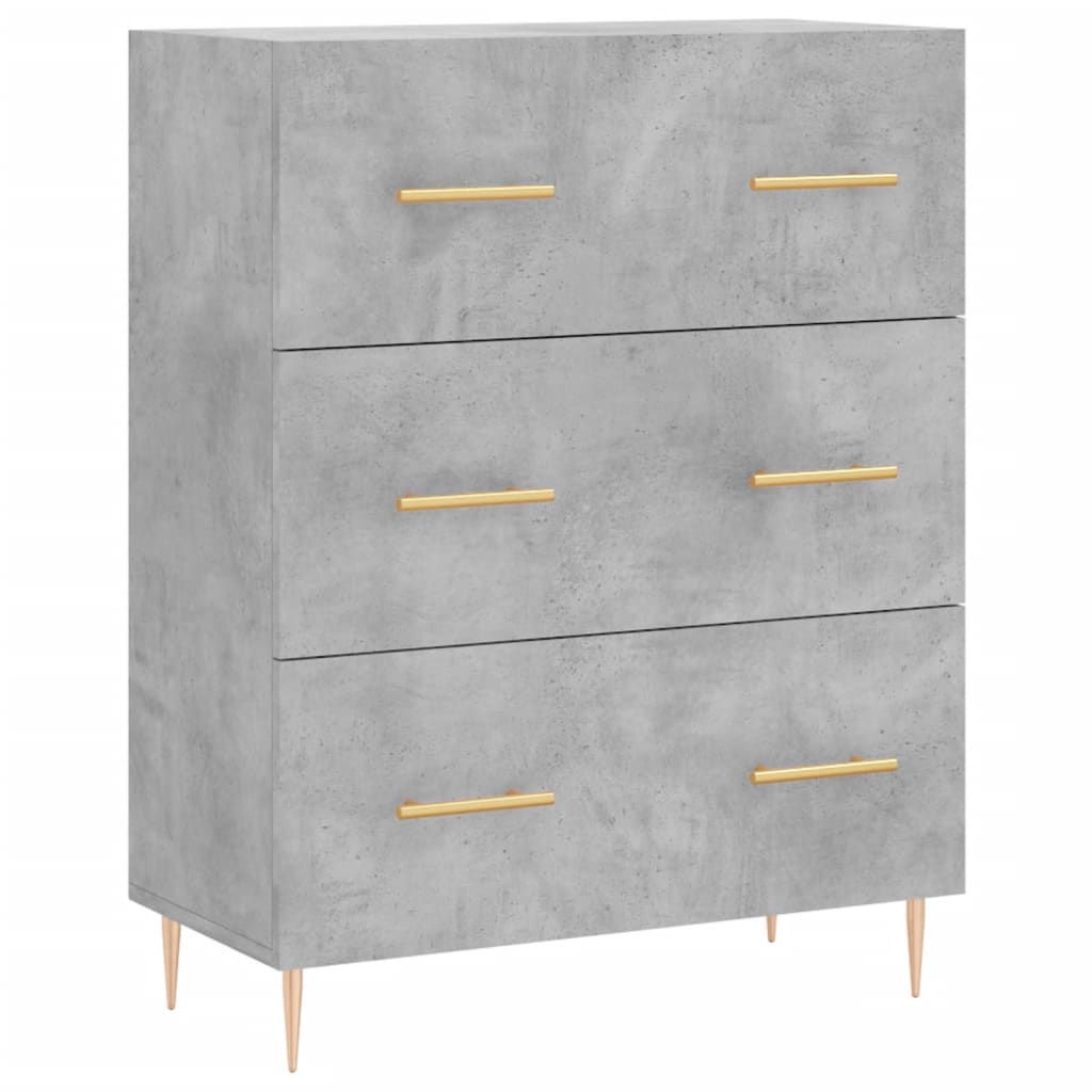 Hoge Kast 69,5X34X180 Cm Bewerkt Hout Betongrijs